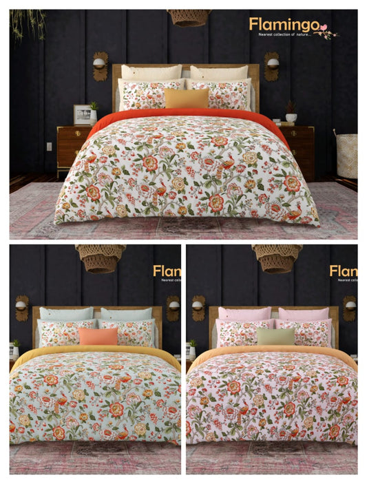 🦩 Tropical Vibes! Premium King Size Flamingo Bedsheet (100"x108") - 100% Twill Cotton